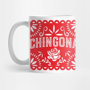 Chingona Red Papel Picado Mug